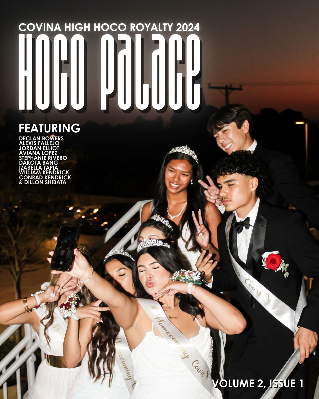 Photo of Covina High School's 2024 Homecoming Court, taken by Rommel Gonzales Jr.